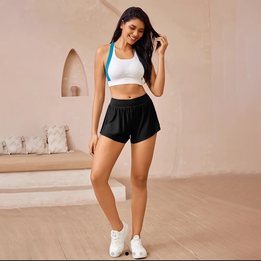 Women's High-Waist Quick-Drying 2-in-1 Lightweight Soft Workout Shorts Size XS